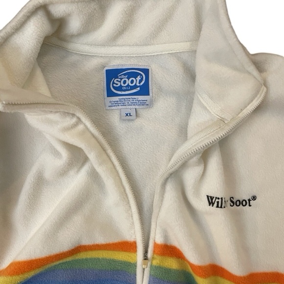 Wilbur Soot Sweater Polaroid Rainbow Size XL Quarter Zip Pull Over Polyester - Picture 2 of 4
